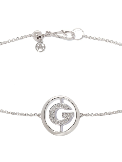 Shop Annoushka 18kt White Gold Diamond Initial G Bracelet In Silver