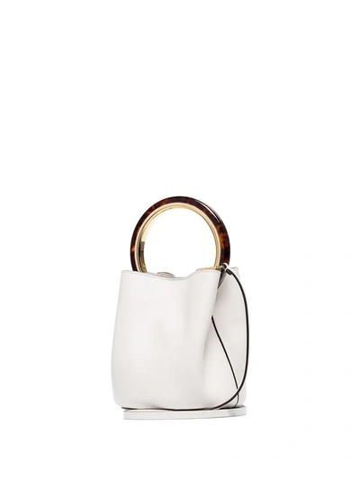 Shop Marni Panier Bucket Bag In White