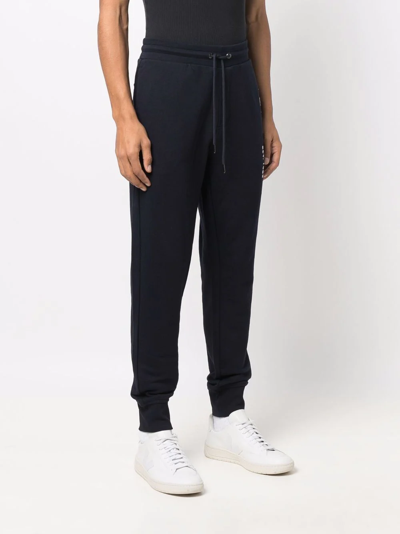 Tommy Hilfiger Logo-embroidered Drawstring Cotton Track Pants In Blau