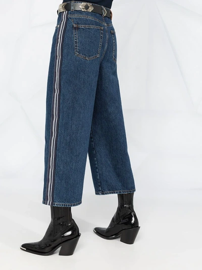 Shop Alexander Mcqueen Wide-leg Cropped Jeans In Blue