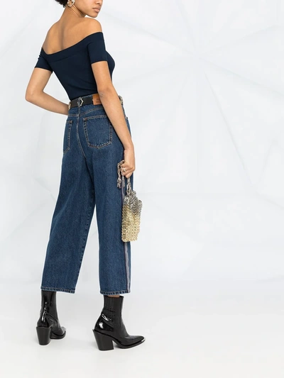 Shop Alexander Mcqueen Wide-leg Cropped Jeans In Blue