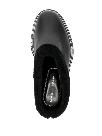 Shop Proenza Schouler Lug-sole Shearling Mules In Black