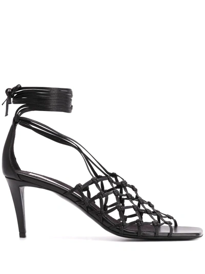 Shop Stella Mccartney Lace-up Lattice Sandals In Black