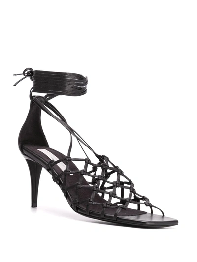 Shop Stella Mccartney Lace-up Lattice Sandals In Black