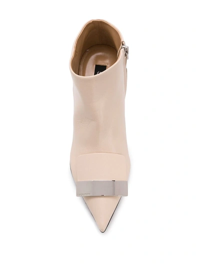 Shop Sergio Rossi Pointed Ankle Boots In Neutrals