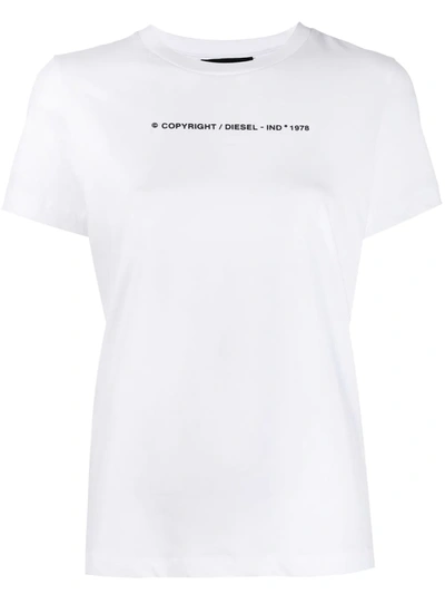 Shop Diesel T-sily-copy Slim-fit T-shirt In White