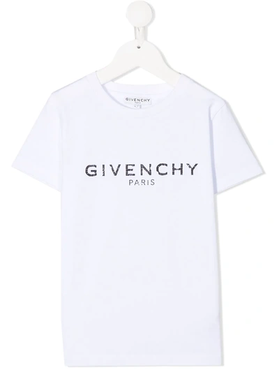 Shop Givenchy Cotton Logo Print T-shirt In White