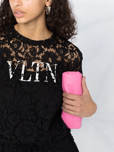 Shop Valentino Vltn Floral Lace Playsuit In Black