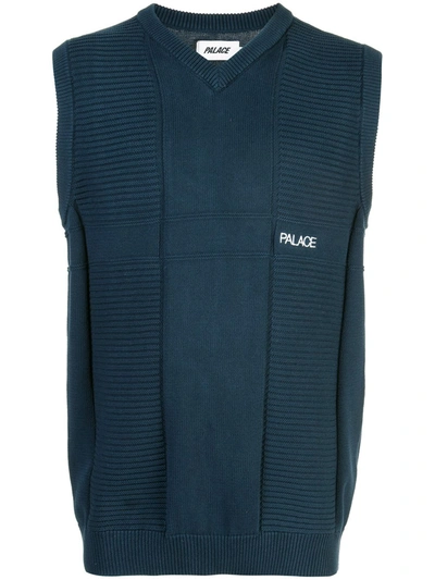 Shop Palace Retire Flex Knitted Vest In Blue