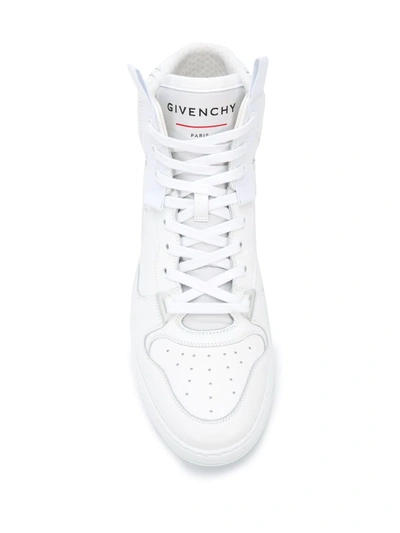 Shop Givenchy High-top Leather Sneakers In White
