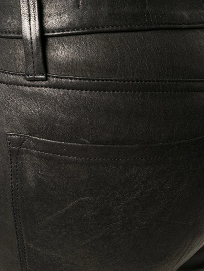 Frame Crop Mini Boot Lamb Leather Pants In Black