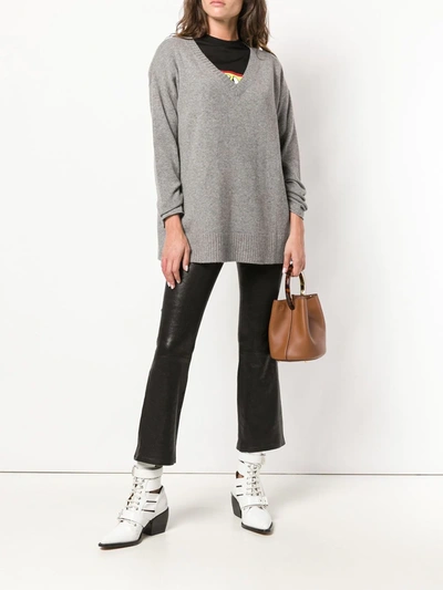 Frame Crop Mini Boot Lamb Leather Pants In Black