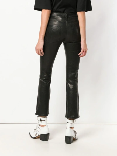Frame Crop Mini Boot Lamb Leather Pants In Black