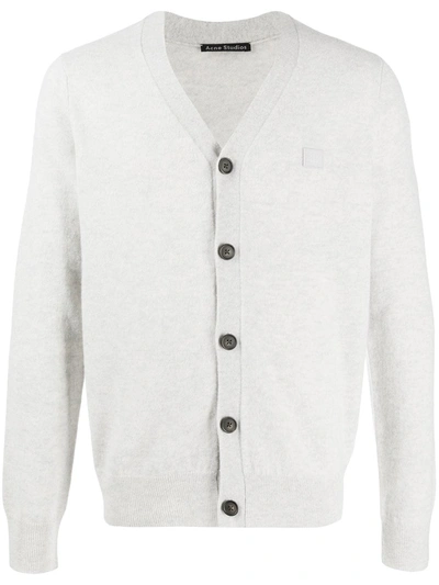 Shop Acne Studios Knitted V-neck Cardigan In Grey