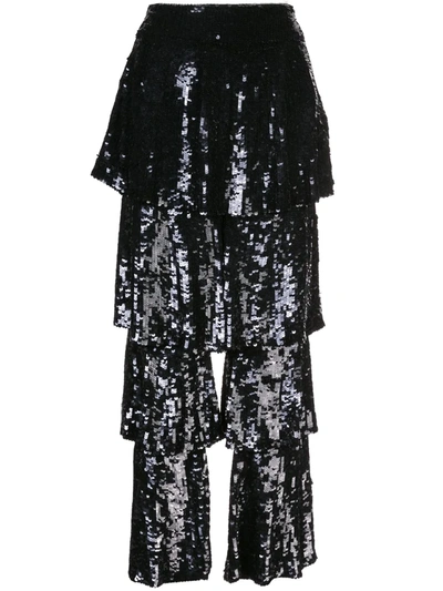 Shop Osman Felix Sequin Trousers In Black