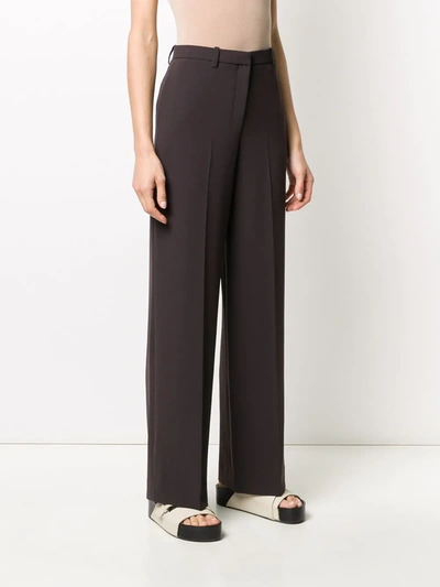 Shop Theory Tailored Straight Leg Trousers In Brown