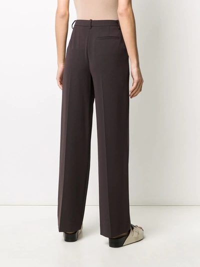 Shop Theory Tailored Straight Leg Trousers In Brown