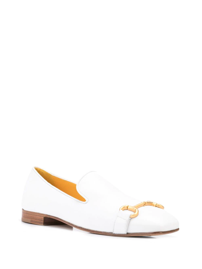 Shop Madison.maison Square-toe Horsebit Loafers In Weiss
