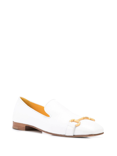Madison.maison Square-toe Horsebit Loafers In Weiss
