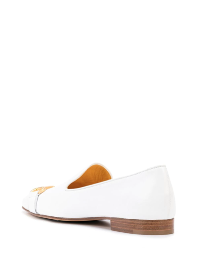 Madison.maison Square-toe Horsebit Loafers In Weiss