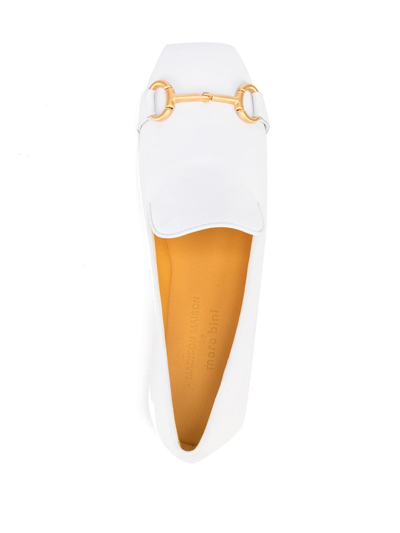 Madison.maison Square-toe Horsebit Loafers In Weiss