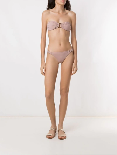 Shop Amir Slama Bandeau Bikini Set In Neutrals