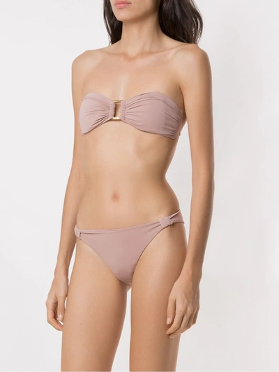 Shop Amir Slama Bandeau Bikini Set In Neutrals