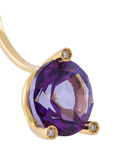 Shop Delfina Delettrez 'magic Triangle Piercing' Diamond Earring In Metallic