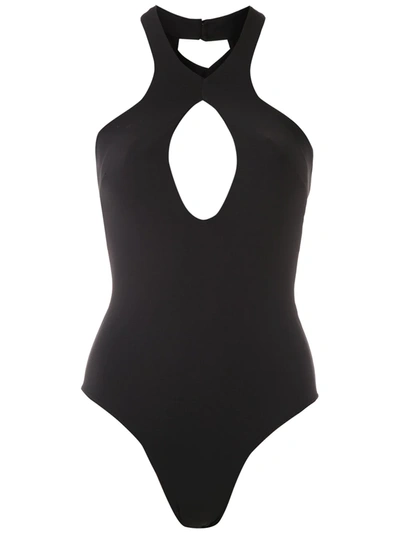 Shop Amir Slama Central Keyhole Body In Black