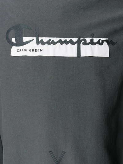 Shop Craig Green X Champion Drawstring Hoodie In Grey