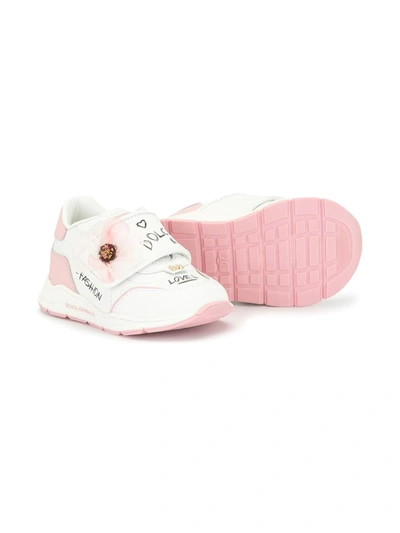 Shop Dolce & Gabbana Love Print Daymaster Sneakers In White