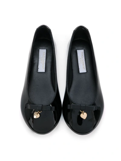 Shop Dolce & Gabbana Logo-charm Ballerina Shoes In Black