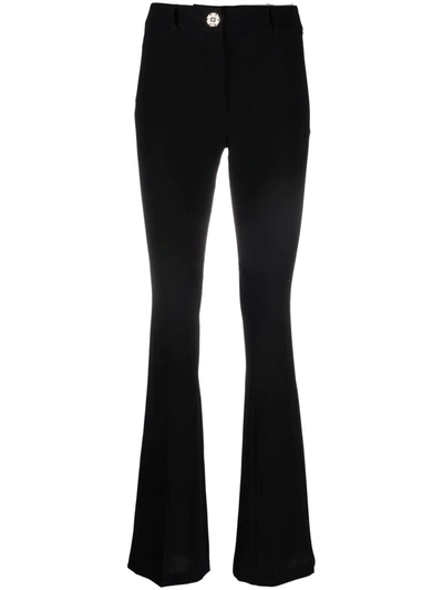 Shop Philipp Plein Elegant Flared Trousers In 02 Black