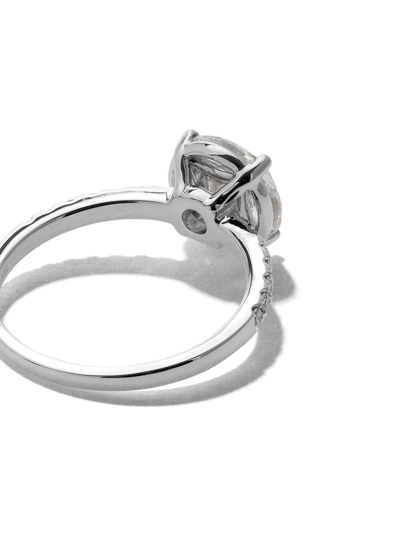 Shop As29 18kt White Gold Mye Round Illusion Diamond Ring In Silver
