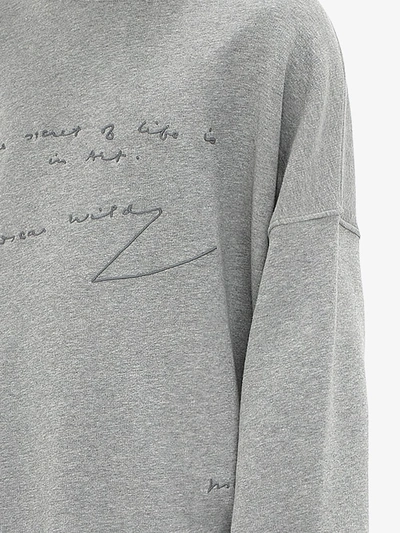 Shop Jw Anderson Oscar Wilde Quote Print Sweatshirt In Grey