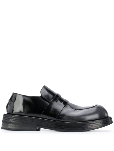 Shop Marsèll Penny Slip-on Loafers In Black