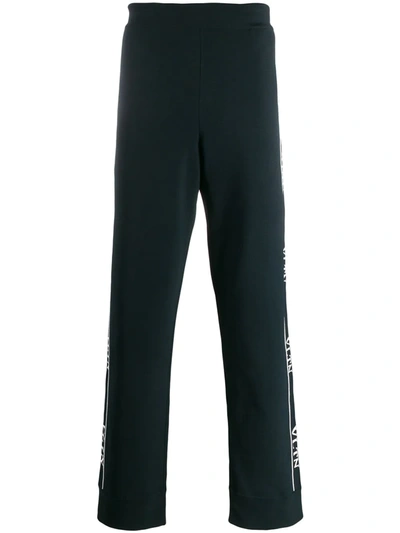 Shop Valentino Logo-tape Track Pants In Blue