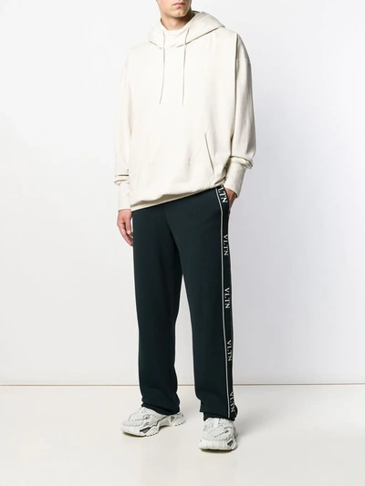 Shop Valentino Logo-tape Track Pants In Blue