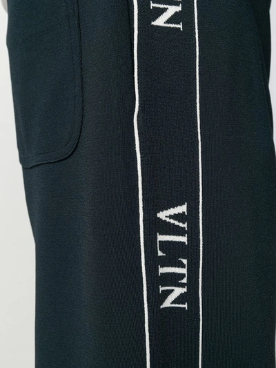 Shop Valentino Logo-tape Track Pants In Blue