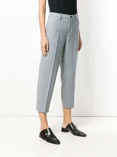 Shop Berwich Chicca Cropped Trousers In Grey