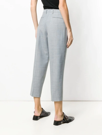 Shop Berwich Chicca Cropped Trousers In Grey