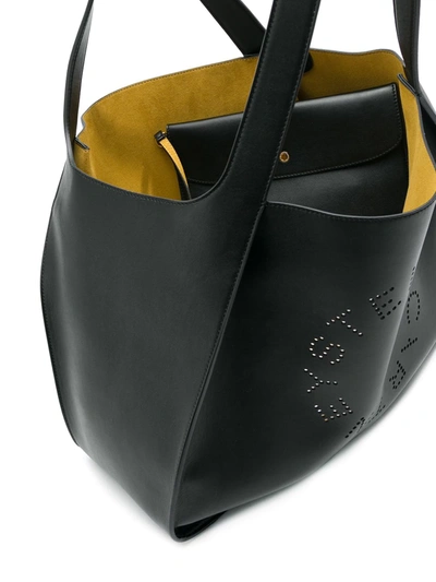 Shop Stella Mccartney Stella Logo Tote Bag In Black