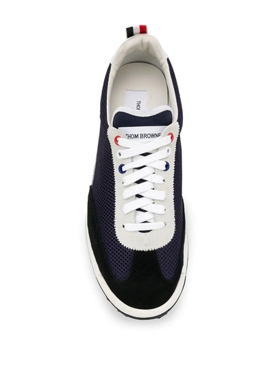 Shop Thom Browne Tech Runner Sneakers In Blue