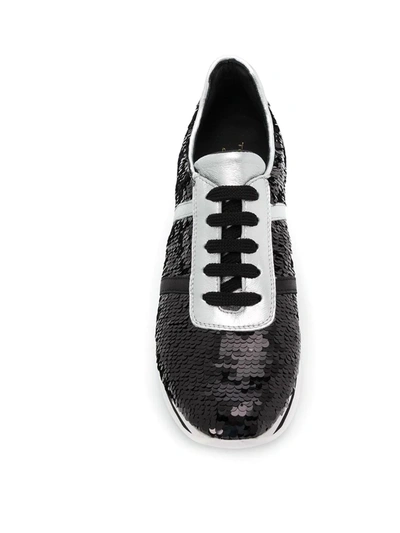 Shop Tosca Blu Sequinned Platform Sneakers In Black