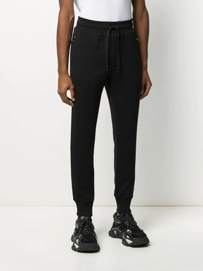 Shop Dolce & Gabbana Drawstring Cuffed Track Trousers In Black