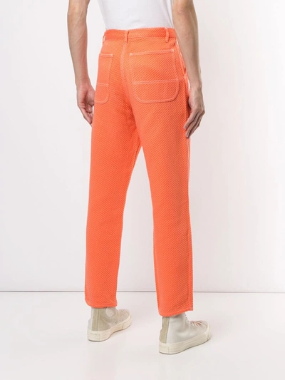 Pre-owned Comme Des Garçons Cropped Waffle Trousers In Orange
