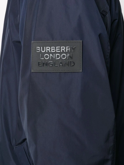 Shop Burberry Ealing Overcoat In Blue