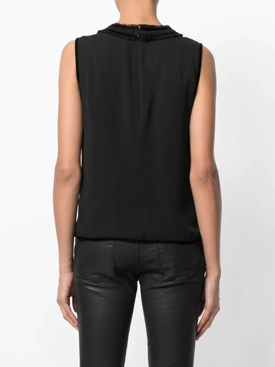 Shop Dsquared2 Velvet Trim Tank Top In Black