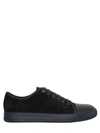 LANVIN SUEDE & SMOOTH LEATHER trainers, NAVY