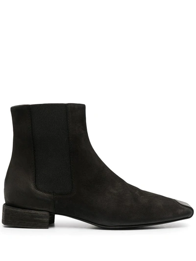 Shop Uma Wang Square Toe Ankle Boots In Black